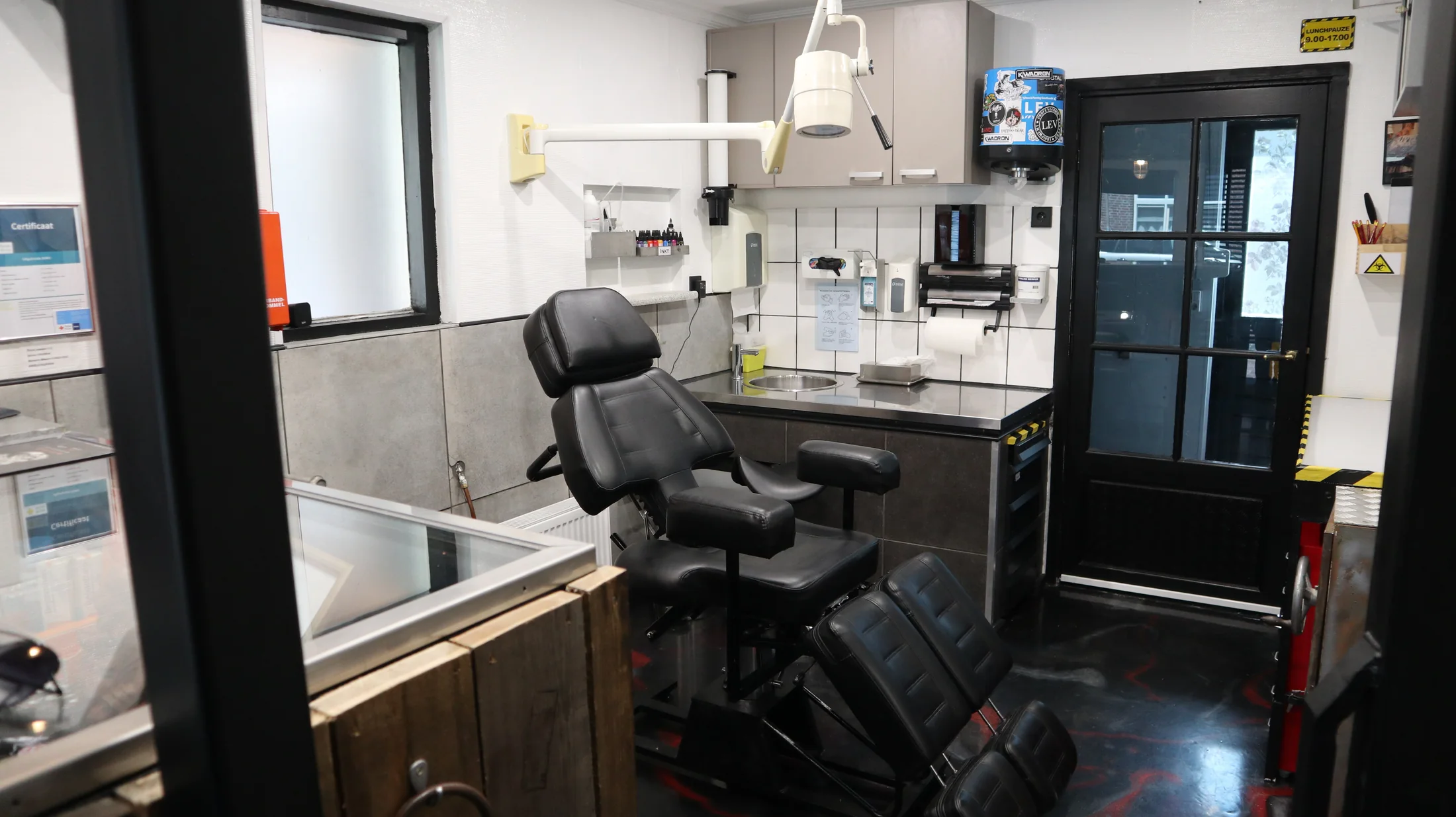 Werkplek in de tattoo studio